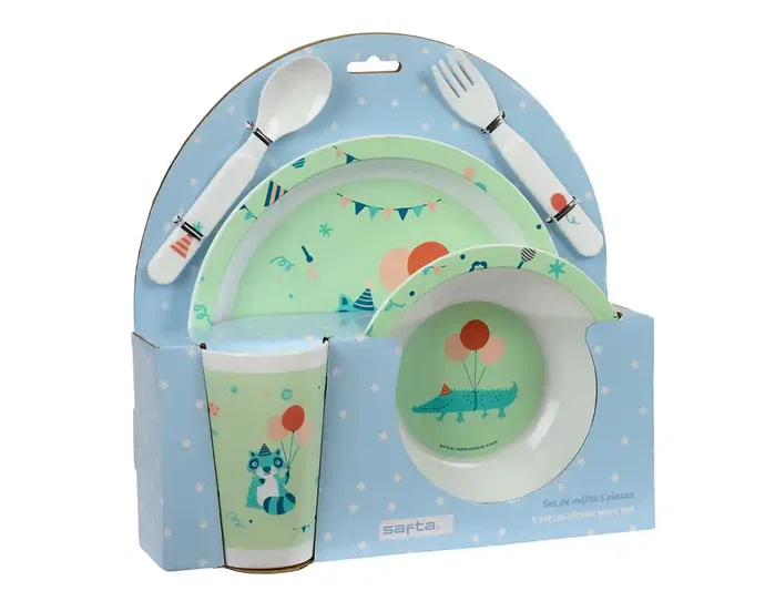 Safta Set De Platos, Cubiertos Y Vaso Preescolar Fiesta