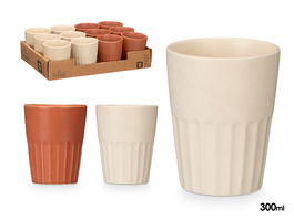 VESSIA Vaso Cortado Surtidos Marrón Beige 150 ml 7x7x8 cm Cerámica Loza Acabado Mate (Set de 36)