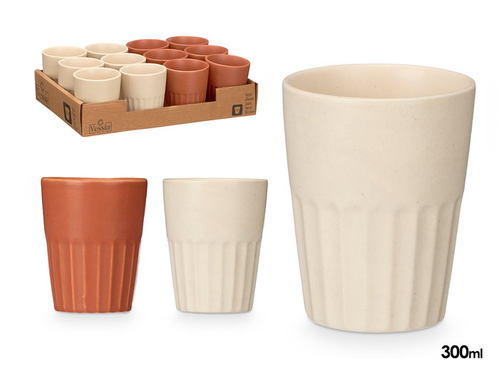 VESSIA Vaso Cortado Surtidos Marrón Beige 150 ml 7x7x8 cm Cerámica Loza Acabado Mate (Set de 36) VESSIA Vaso Cortado Surtidos Marrón Beige 150 ml 7x7x8 cm Cerámica Loza Acabado Mate (Set de 36)