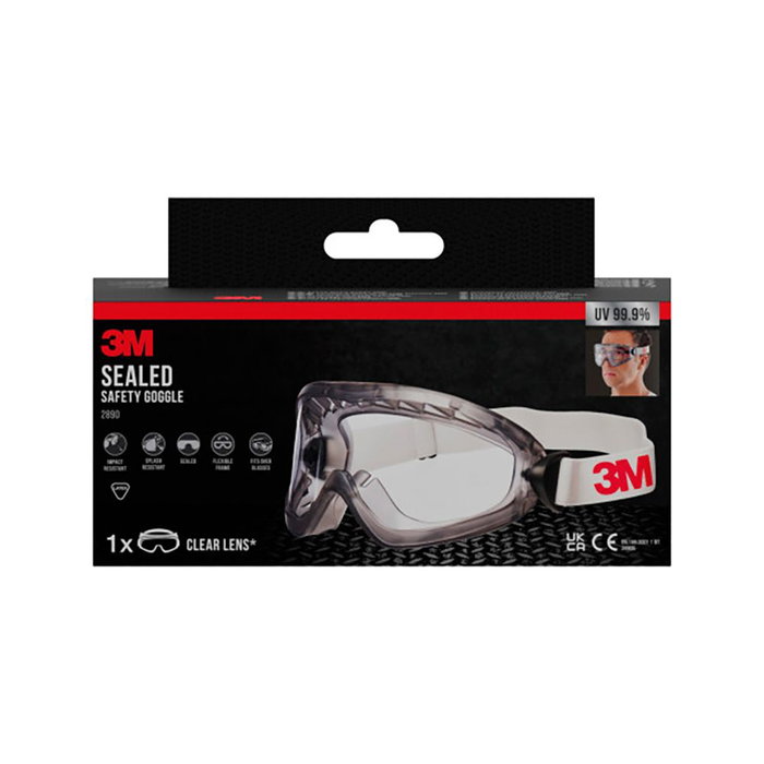 3M Gafas de Seguridad 2890 Lente Incolora Protección contra Impactos y Salpicaduras
