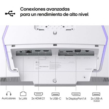 Monitor Gaming LG UltraGear 32G810SA-W 32" 4K IPS 144Hz 1ms, Smart TV con webOS, AMD FreeSync Premium, G-Sync Compatible, Blanco