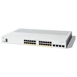Cisco Catalyst 1200 Switch C1200-24P-4X - 24 Puertos Gigabit PoE, 4 SFP+, Gestionado L2/L3, Blanco
