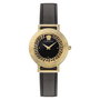 Versace VE3D00322 con correa de cuero negra y caja dorada