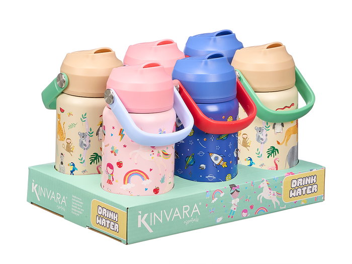 Kinvara Botella Infantil con Asa 380ml Surtido de 3 Diseños Kinvara Botella Infantil con Asa 380ml Surtido de 3 Diseños