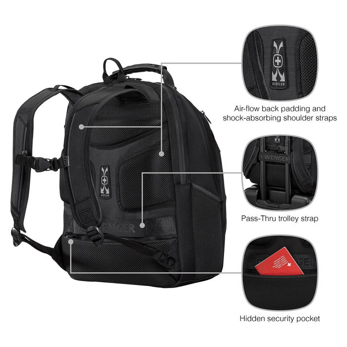 Wenger Legacy Black Series Mochila para portátil 40,64cm (16"), Negro, Poliéster reciclado Wenger Legacy Black Series Mochila para portátil 40,64cm (16"), Negro, Poliéster reciclado