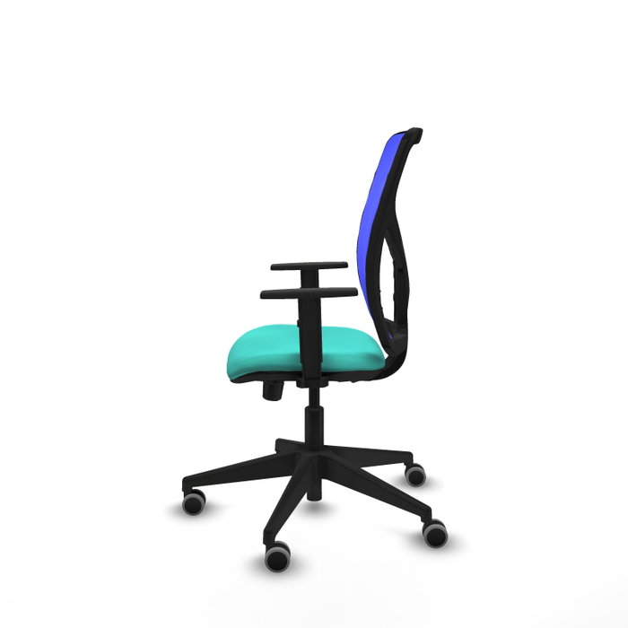 PIQUERAS Y CRESPO Silla de oficina Motilla con mecanismo Sincro/Traslack, Turquesa y Azul