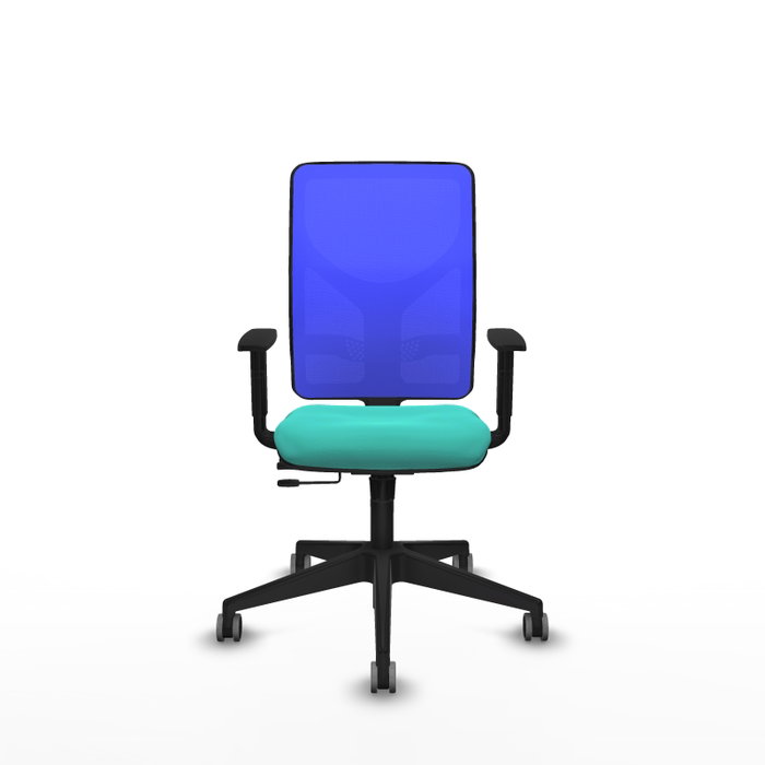 PIQUERAS Y CRESPO Silla de oficina Motilla con mecanismo Sincro/Traslack, Turquesa y Azul