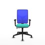 PIQUERAS Y CRESPO Silla de oficina Motilla con mecanismo Sincro/Traslack, Turquesa y Azul