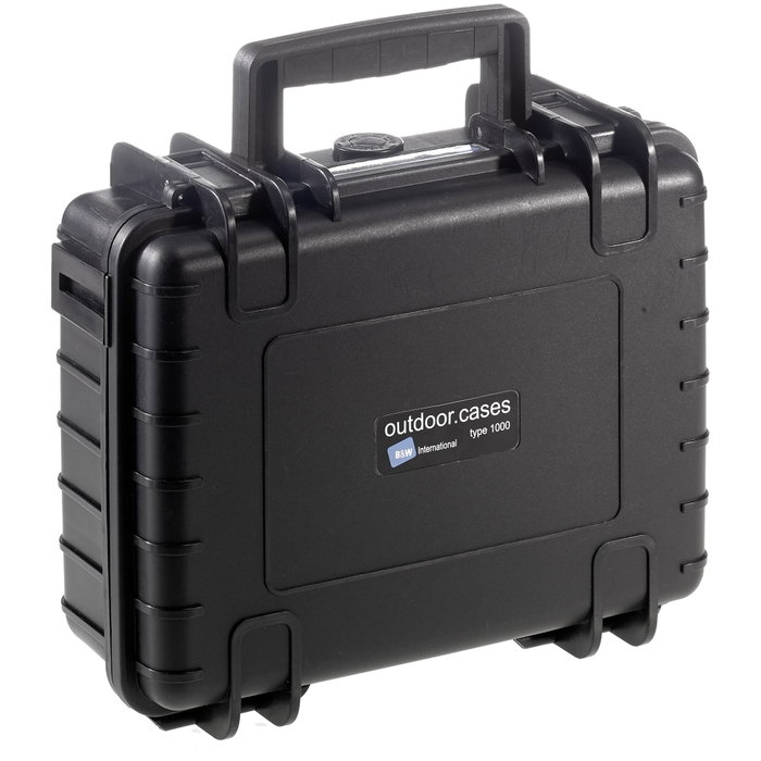 B&W Outdoor Case Type 1000 Negro con Inserción de Espuma