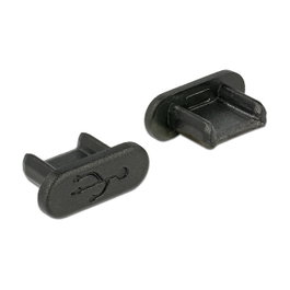 DeLOCK 64007 Cubierta antipolvo USB 2.0 Micro-B, 10 piezas, Negro