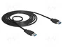 DeLOCK 85055 Cable de extensión USB A macho a hembra 1,5 m Negro