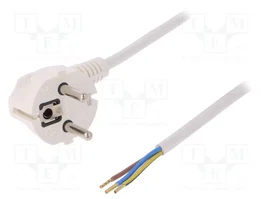 PLASTROL Cable de alimentación H03VV-F, OMY 3x1mm² 10m blanco