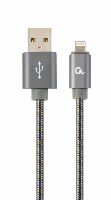Cablexpert Cable USB-A a Lightning para carga y datos, 2 Metros, Gris Cablexpert Cable USB-A a Lightning para carga y datos, 2 Metros, Gris