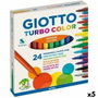 GIOTTO Estuche 24 rotuladores Turbocolor punta fina (Pack 5 unidades)