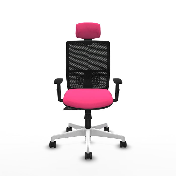 PIQUERAS Y CRESPO Silla de oficina Yunquera Rosa y Negro con mecanismo Sincro