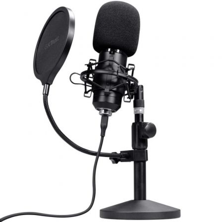 Trust Gaming GXT 269 Emita II Microfono Streaming USB Negro 25769 - Condensador Cardioide con Soporte Mesa