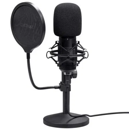Trust Gaming GXT 269 Emita II Microfono Streaming USB Negro 25769 - Condensador Cardioide con Soporte Mesa