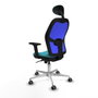 PIQUERAS Y CRESPO Silla de oficina Jorquera con mecanismo Sincro, Turquesa y Azul