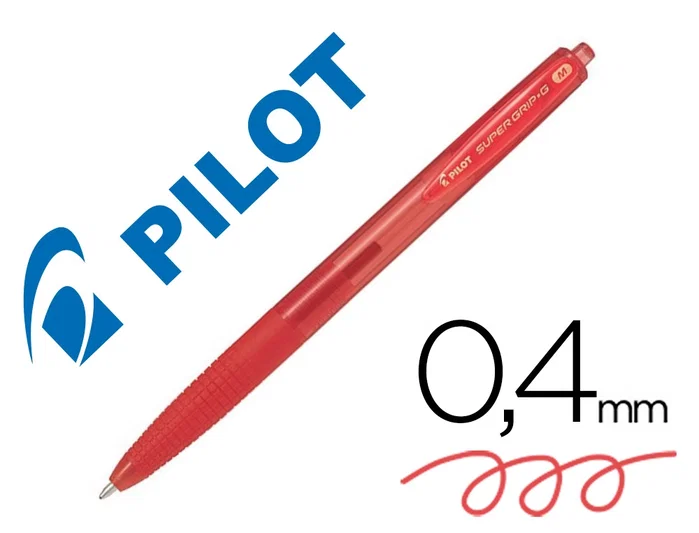 Pilot Supergrip G Bolígrafo Retráctil Rojo (Set de 12)
