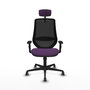 PIQUERAS Y CRESPO Silla de oficina Mardos con mecanismo Sincro, Morado/Negro