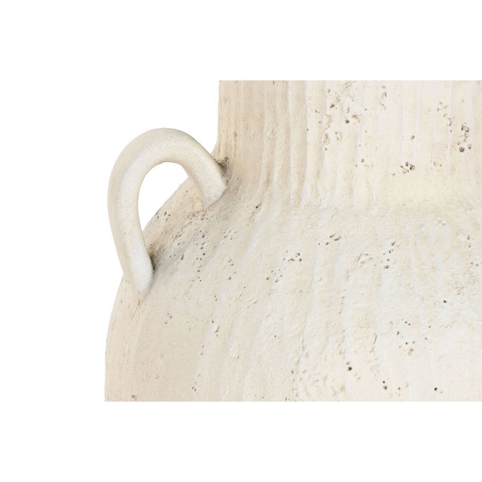 DKD Home Decor Jarrón de Magnesia Envejecido Blanco 35x33x65 cm DKD Home Decor Jarrón de Magnesia Envejecido Blanco 35x33x65 cm