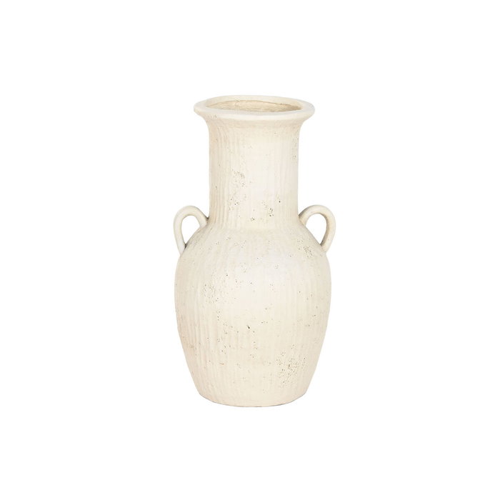 DKD Home Decor Jarrón de Magnesia Envejecido Blanco 35x33x65 cm DKD Home Decor Jarrón de Magnesia Envejecido Blanco 35x33x65 cm