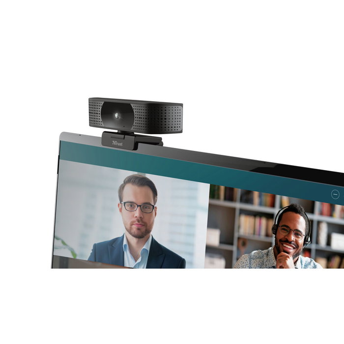 Trust Teza Webcam 4K Ultra HD con Enfoque Automático y Micrófono Dual - Negro