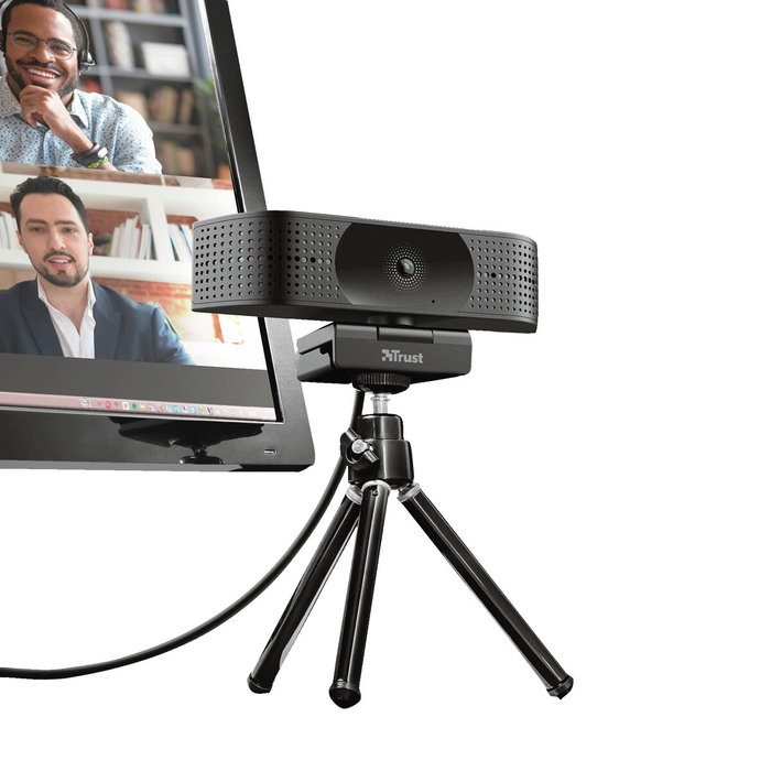 Trust Teza Webcam 4K Ultra HD con Enfoque Automático y Micrófono Dual - Negro