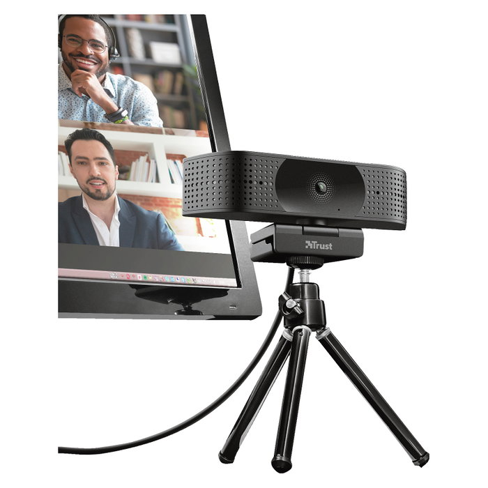 Trust Teza Webcam 4K Ultra HD con Enfoque Automático y Micrófono Dual - Negro