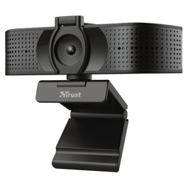 Trust Teza Webcam 4K Ultra HD con Enfoque Automático y Micrófono Dual - Negro