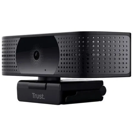 Trust Teza Webcam 4K Ultra HD 3840 x 2160 Enfoque Automático, Campo de Visión 74°, Micrófono Dual, Incluye Trípode y Obturador - 24280