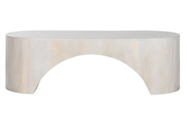 DKD Home Decor Mesa de Centro Mango Blanco 137x60x42 cm