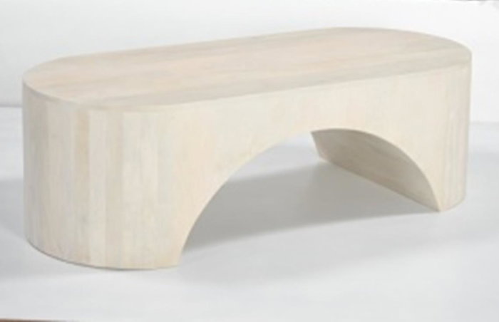 DKD Home Decor Mesa de Centro Mango Blanco 137x60x42 cm