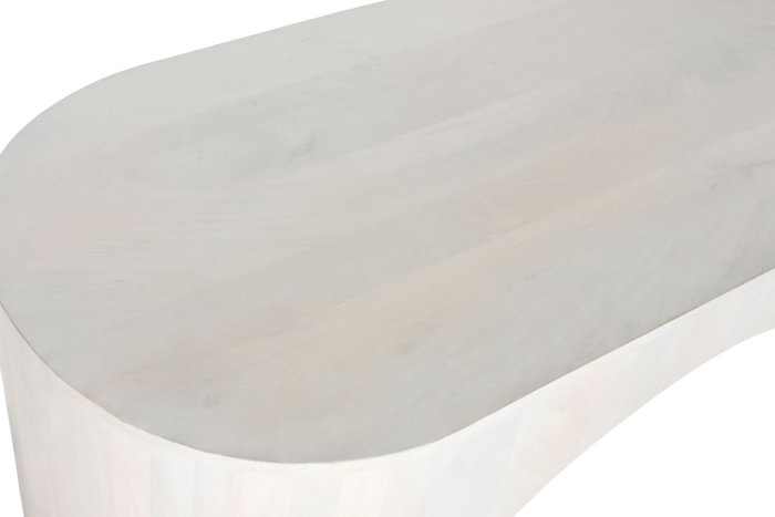DKD Home Decor Mesa de Centro Mango Blanco 137x60x42 cm