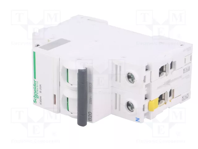 SCHNEIDER ELECTRIC ACTI9 iC60N Interruptor magnetotérmico 20A 1+N 400VAC 6kA