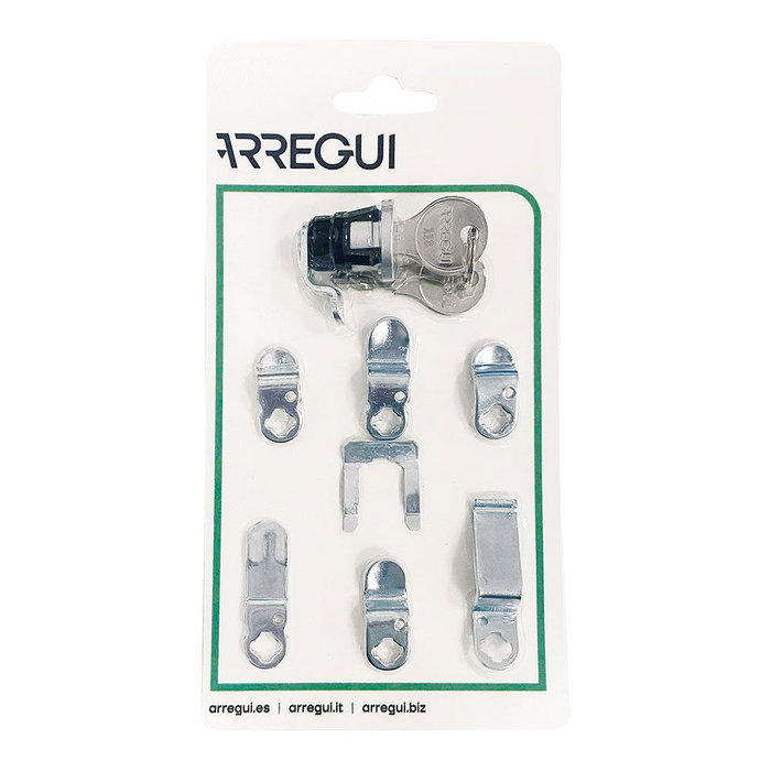 Arregui Cer1001 Cerradura Universal para Buzones de Comunidad, Set de 10 Piezas con Llaves y Clip