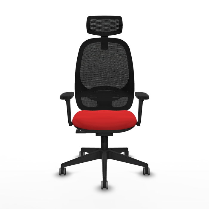 PIQUERAS Y CRESPO Silla de oficina Cilanco con mecanismo Sincro, Rojo y Negro