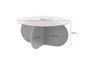Nordure Mesa de Café Wood Black, Transparente. Moderna mesa de centro con vidrio templado, 75cm An x 35cm Al x 75cm Prof.