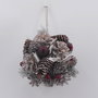 DKD Home Decor Bola de Decoración Piñas Blanco - Pack de 6