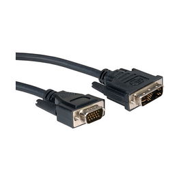 ROLINE 11.04.5430 Cable DVI-VGA DVI 12+5 ST ST Macho a Macho Negro 3m