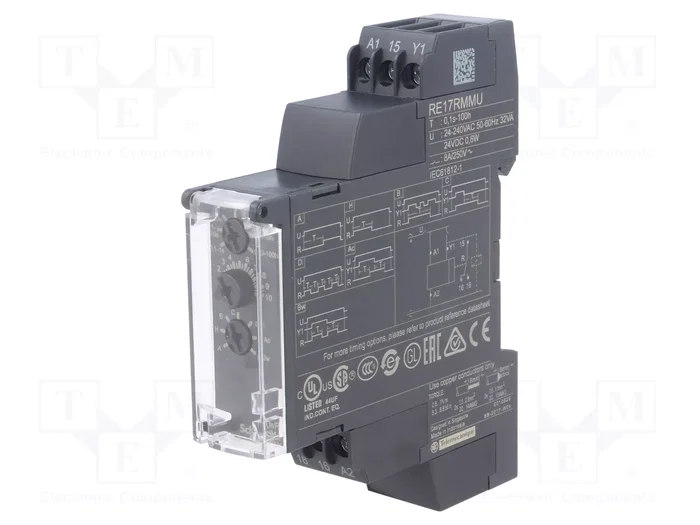 SCHNEIDER ELECTRIC Zelio Time RE17RMMU Relé de Tiempo SPDT 24-240VAC SCHNEIDER ELECTRIC Zelio Time RE17RMMU Relé de Tiempo SPDT 24-240VAC