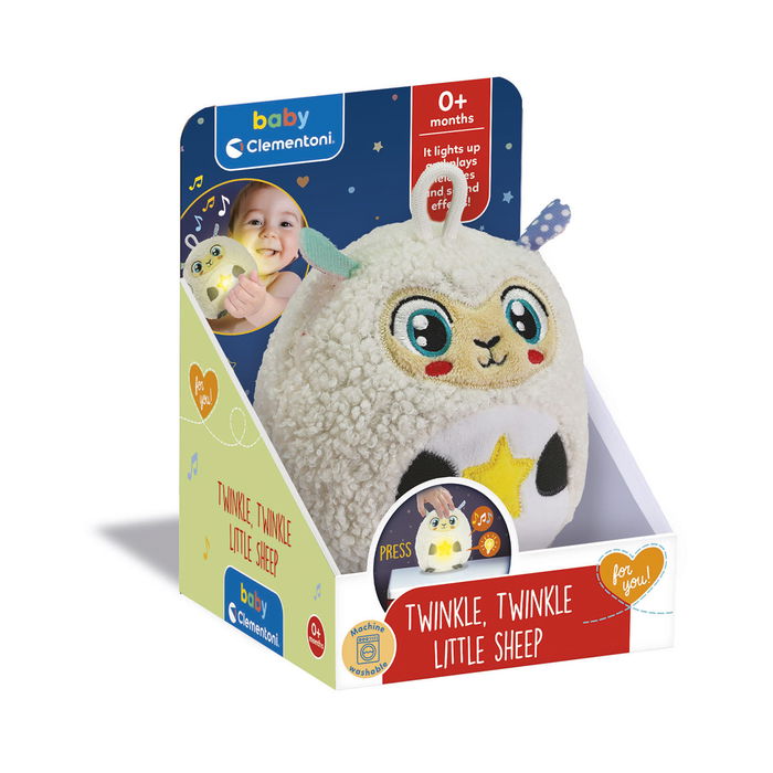 Clementoni Ovejita Brillante 17499 Peluche Luminoso para Bebé con Melodías Relajantes