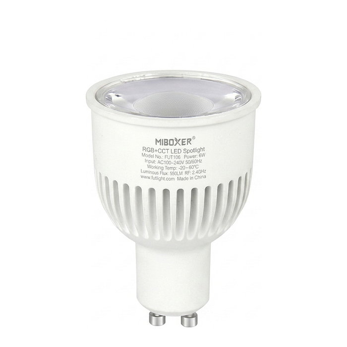 Miboxer LED Retrofit GU10 6W RGB-WW (RGB-CCT) Spot compatible con MiLight/Miboxer Miboxer LED Retrofit GU10 6W RGB-WW (RGB-CCT) Spot compatible con MiLight/Miboxer