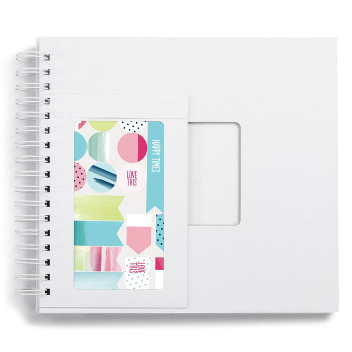 Hama Creative-Set Álbum de Espiral DIY 28x24 con 50 Páginas y Pegatinas