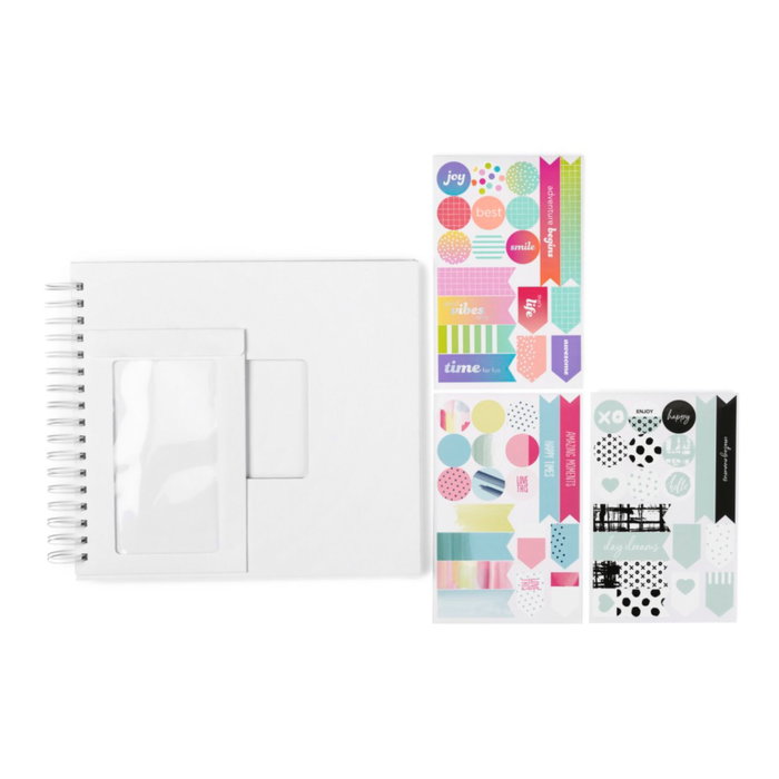 Hama Creative-Set Álbum de Espiral DIY 28x24 con 50 Páginas y Pegatinas