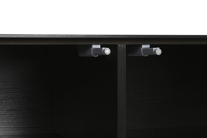 DKD Home Decor Mueble TV Moderno Negro Marron 161.2 x 40 x 45.5 cm MDF 4 Puertas 4 Estanterias