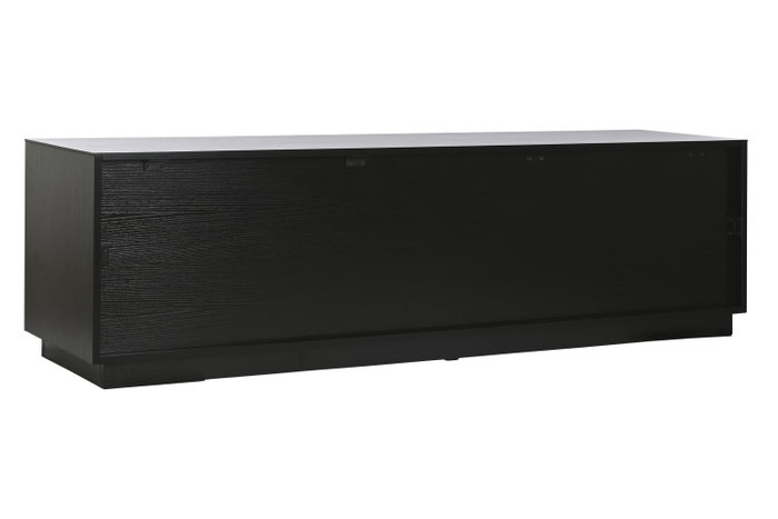 DKD Home Decor Mueble TV Moderno Negro Marron 161.2 x 40 x 45.5 cm MDF 4 Puertas 4 Estanterias