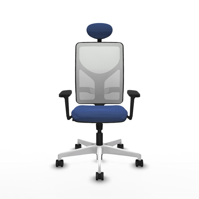 PIQUERAS Y CRESPO Silla de oficina Motilla con mecanismo Sincro Azul marino y Blanco