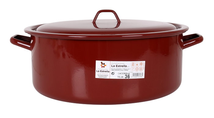 LA ESTRELLA Cacerola de Porcelana Esmaltada 36 cm Teja LA ESTRELLA Cacerola de Porcelana Esmaltada 36 cm Teja