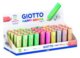 Goma De Borrar Giotto Happy Gomma Pastel Expositor De 40